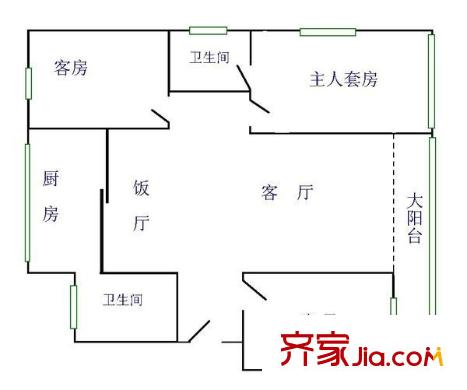 第七街區(qū) 3室 戶型圖