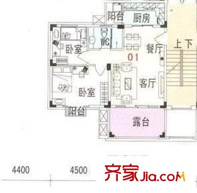 陳村半島碧桂園戶型圖2室2廳 戶型圖 2室2廳1衛(wèi)1廚