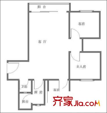 裕豐豪庭 3室 戶(hù)型圖