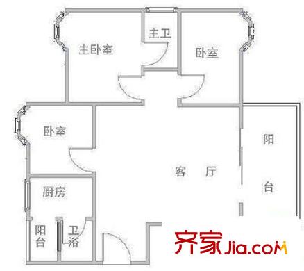 裕豐豪庭 3室 戶型圖