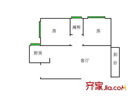 大浩湖渡假村雍怡雅居 2室 戶型圖