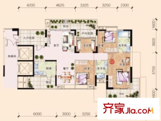 保利花園戶型圖30-33棟戶型圖 5室2廳2衛(wèi)