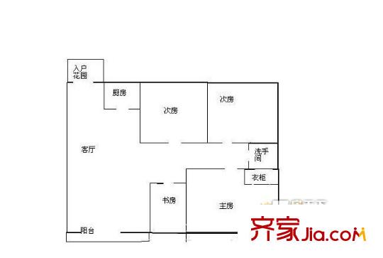 天安鴻基花園戶型圖4室1廳戶型圖 4室1廳1衛(wèi)1廚