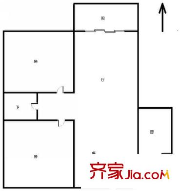 宏晴軒戶型圖兩室兩廳戶型圖 2室2廳2衛(wèi)1廚