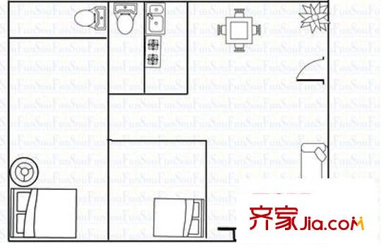 宏晴軒戶型圖兩室兩廳戶型圖 2室2廳2衛(wèi)1廚