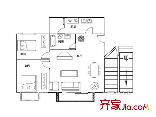 順德碧桂園中南區(qū)戶(hù)型圖2室2廳戶(hù)型圖 2室2廳1衛(wèi)1廚