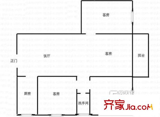 福星大樓戶型圖3室2廳戶型圖 3室2廳1衛(wèi)1廚