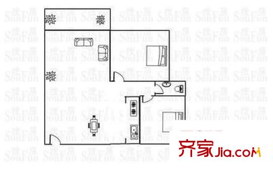 大浩湖渡假村雍怡雅居 2室 戶型圖