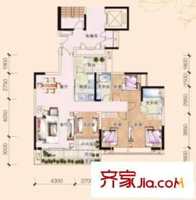 保利花園戶型圖30-33棟戶型圖 5室2廳2衛(wèi)