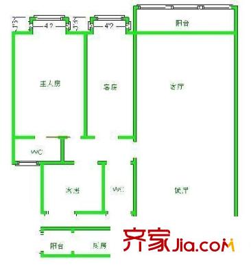 俊博苑 3室 戶型圖