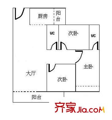 康怡花園 3室 戶(hù)型圖