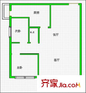 康怡花園 2室 戶(hù)型圖