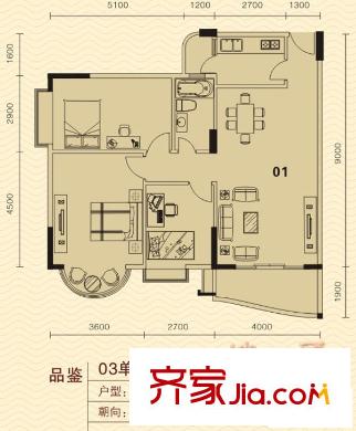 碧琴灣戶型圖03單位3 3室2廳2衛(wèi)1廚