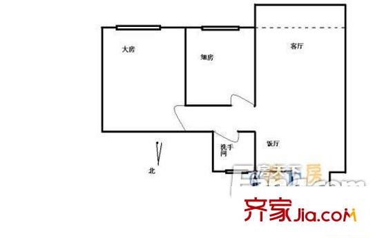雍景豪園上品戶型圖2室2廳戶型圖 2室2廳1衛(wèi)1廚