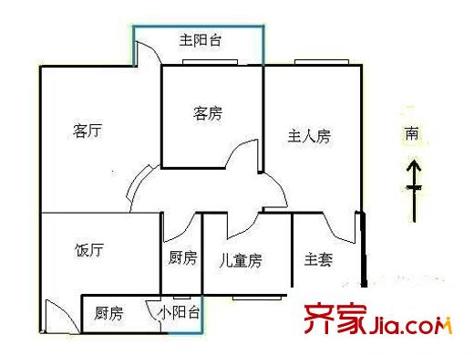 江南名居南區(qū)錦苑 3室 戶型圖