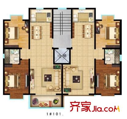嘉逸軒戶型圖三室兩廳戶型圖 3室2廳2衛(wèi)1廚