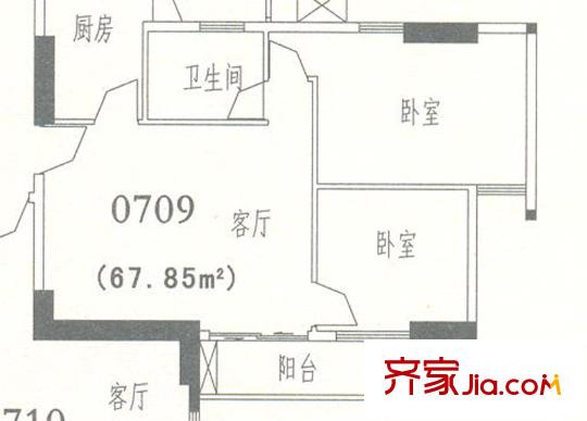 新世界名門天下三期名賢閣7-22層0709單元 2室1廳1衛(wèi)1廚