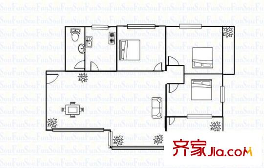 民安樓 3室 戶型圖