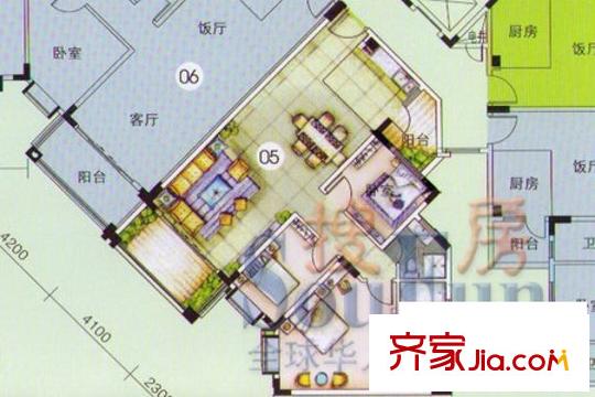 名尚軒戶型圖二座05 3室2廳2衛(wèi)1廚