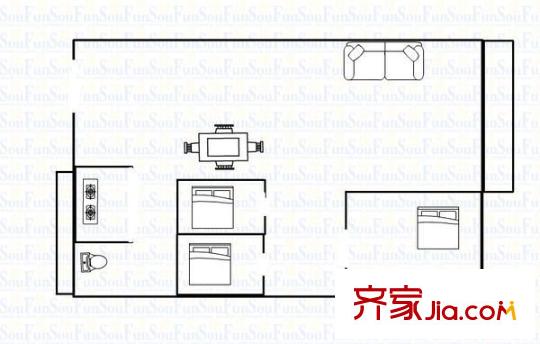 金名商廈戶型圖三室兩廳戶型圖 3室2廳2衛(wèi)1廚