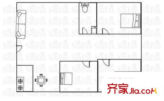 星河廣場 3室 戶型圖