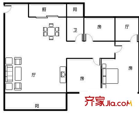 幸福豪苑 3室 戶型圖