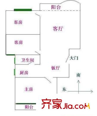 翠逸庭苑 3室 戶型圖