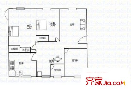 康怡花園 2室 戶(hù)型圖