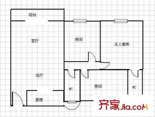 俊博苑 3室 戶型圖