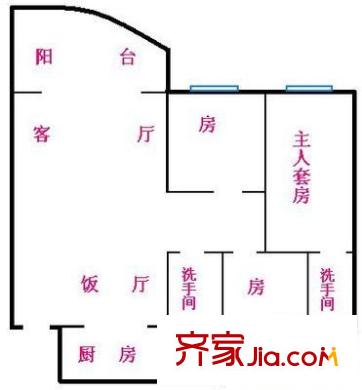 銀海花園戶型圖三室兩廳戶型圖 3室2廳1衛(wèi)1廚