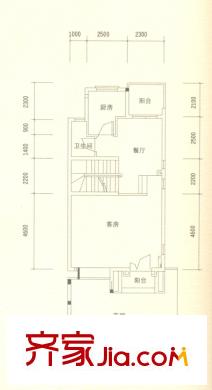 美的御海東郡全新橄欖墅2期C北二層11 1室1廳1衛(wèi)1廚