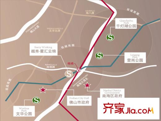 南海星匯云錦交通圖