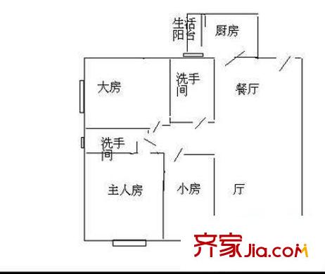 紫荊南苑 3室 戶型圖