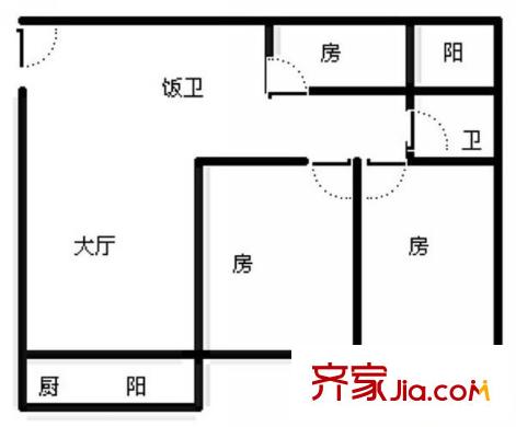 幸福豪苑 3室 戶型圖