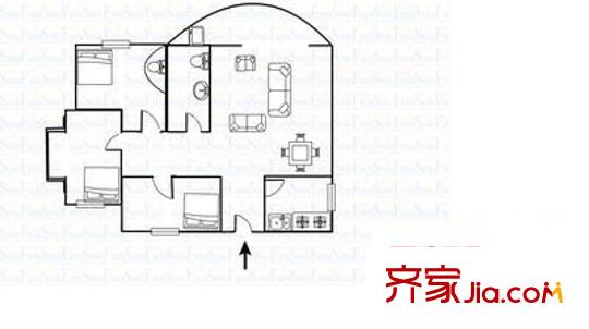 星河廣場 3室 戶型圖