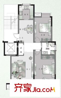 城南新村戶型圖2室2廳戶型圖 2室2廳1衛(wèi)1廚