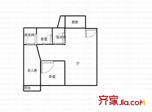 幸福豪苑 3室 戶型圖