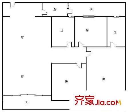 金榜豪庭 3室 戶型圖