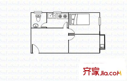 翠逸庭苑 2室 戶型圖