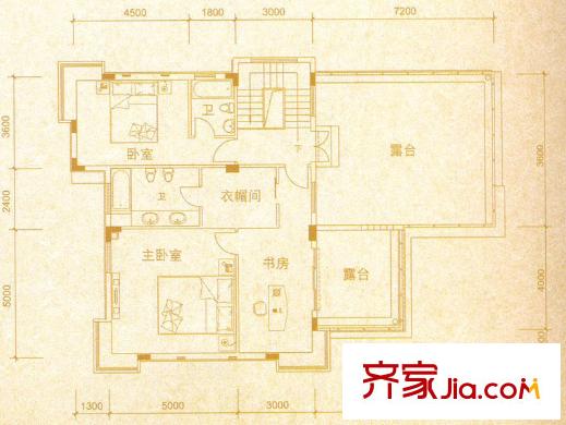 海逸錦繡藍(lán)灣獨(dú)棟親湖別墅A戶(hù)型三層 2室1衛(wèi)