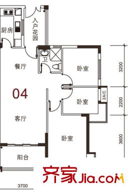 海逸錦繡藍(lán)灣6座04單位 3室2廳1衛(wèi)1廚