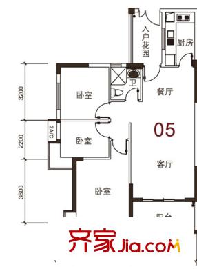海逸錦繡藍(lán)灣6座05單位 3室2廳1衛(wèi)1廚