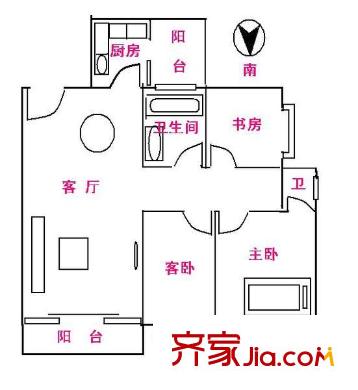順德碧桂園芷蘭灣戶型圖3室2廳戶型圖 3室2廳2衛(wèi)1廚