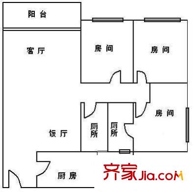順德碧桂園芷蘭灣戶型圖3室2廳戶型圖 3室2廳2衛(wèi)1廚