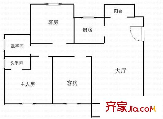 海星居 3室 戶型圖