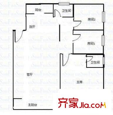海星居 3室 戶型圖