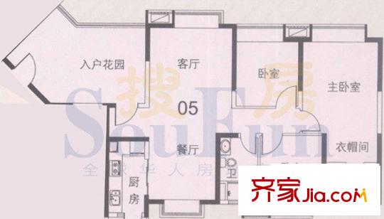 中海金沙灣戶型圖A229～33層05 3室2廳2衛(wèi)1廚