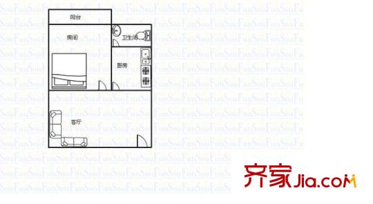 江濱大廈戶型圖1室1廳 戶型圖 1室1廳1衛(wèi)1廚