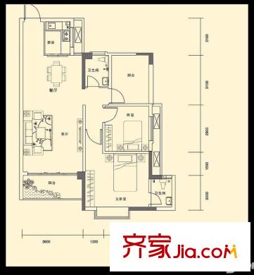 錦繡北苑4棟04單元 2室2廳2衛(wèi)1廚