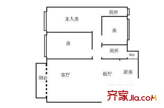 荔清樓 3室 戶型圖